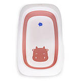 Дитяча складна ванночка зі зливом "Корівка" ECOTOYS, Рожевий колір, фото 6