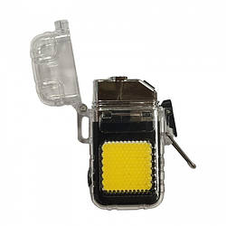 Електроімпульсна запальничка Flashlight 9258 спіральна usb запальничка з ліхтариком Чорна