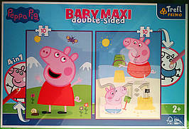 Пазли 2 в 1 + розмальовка. Свинка Пеппа. Хороший день. (10+10 елементів, BABY MAXI). Trefl