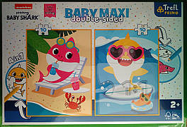 Пазли 2 в 1 + розмальовка. Маленька акула. Відпочинок. (10+10 елементів, BABY MAXI). Trefl