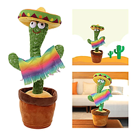 Интерактивная игрушка танцующий поющий кактус Dancing Cactus аккумуляторный от USB украинский высота 32 см