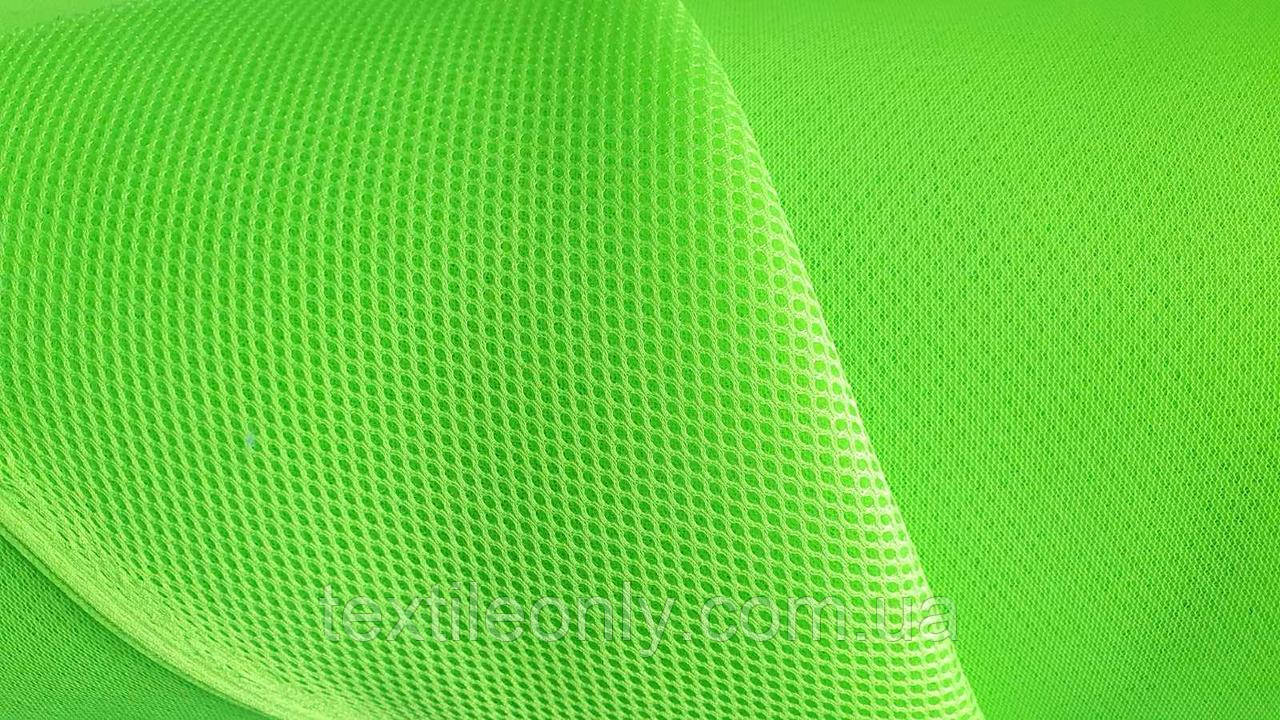 Сітка сумочна взуттєва на поролоні Артекс (airtex) / 3D Air-Mesh колір салатовий