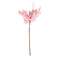 Декоративная ветка "Заснеженные листья" светло-розовая