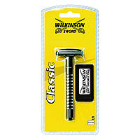 Т-образный станок для бритья Wilkinson Sword Classic со сменными лезвиями 5 шт (1043-1) IO, код: 915231