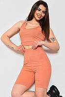 Спортивный костюм женский летний персикового цвета уп.5 шт. 174017P
