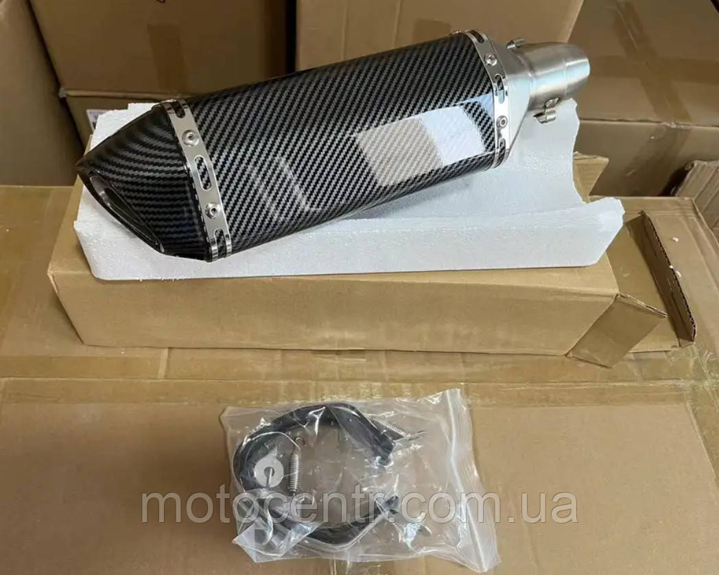 Akrapovic Прямоток Карбон Вихлоп Прямоточний Глушник для Мотоцикла 370 мм