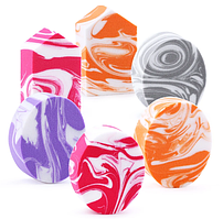 Набір спонжів для макіяжу оригінального забарвлення, бьюті блендер Puffy, 9 штук