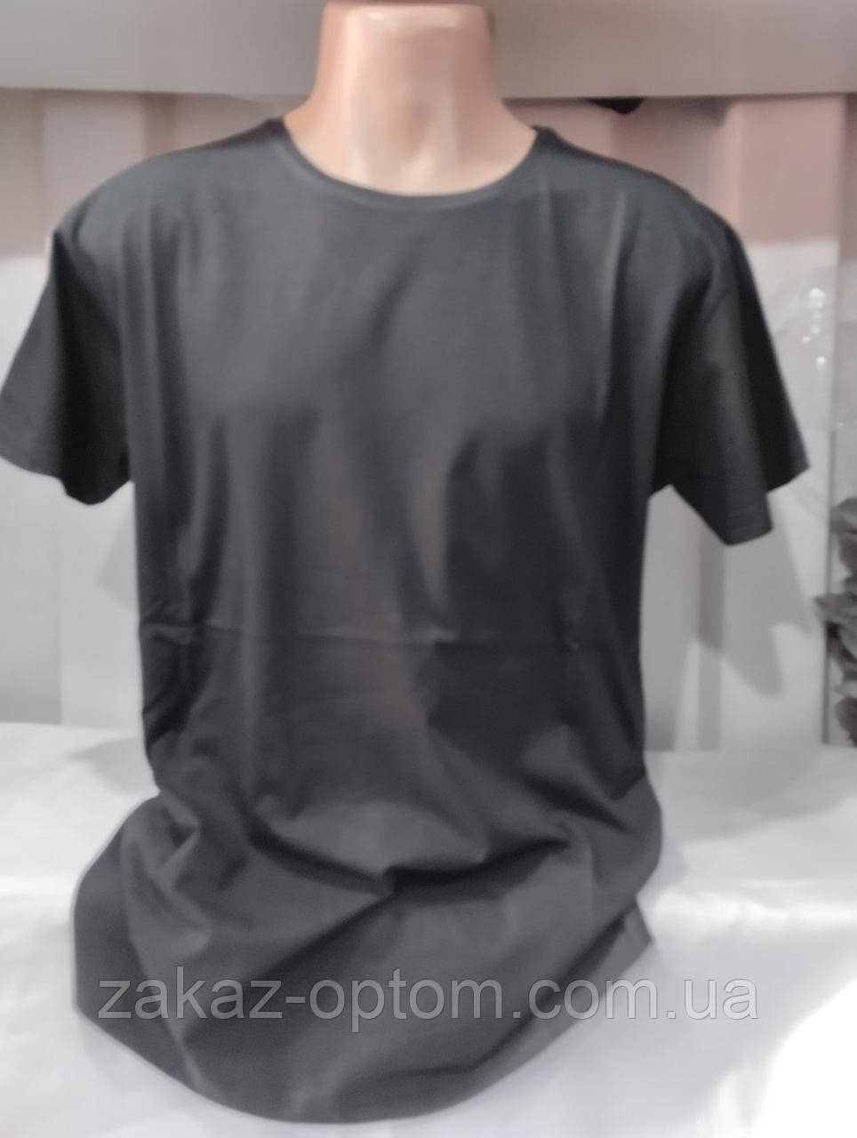 Футболка чоловіча батал чорна оптом (2XL-6XL) Туреччина-116062