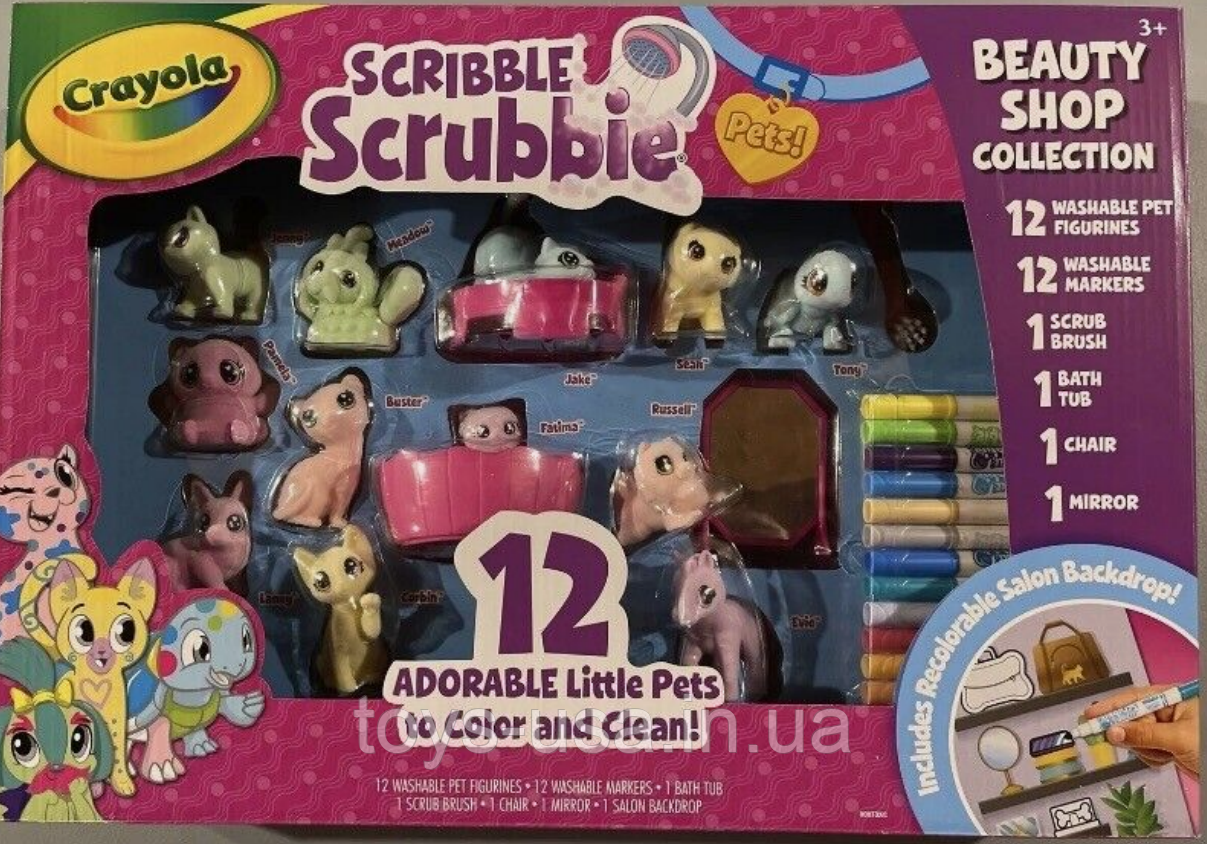 Творчий набір Салон краси Крайола розфарбуй вихованців Crayola Scribble Scrubbie Pets Beauty Shop