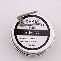 Комплект спиралей XFKM Alien V2 A1 0.25 Ом (AJ_0XFa07) UD, код: 1291405