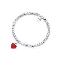 Волшебный серебряный браслет от Tiffany & Co: Красное сердце в центре внимания