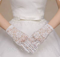 Жіночі весільні рукавички з мережива Гіпюра
