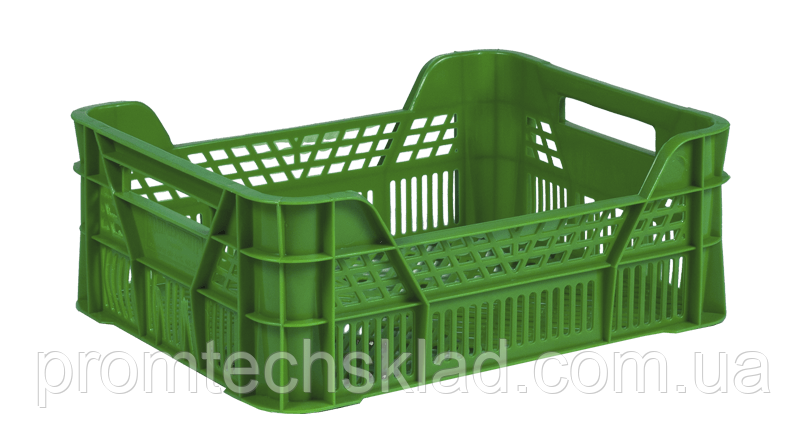 Ящик пластиковий 400х300х155/110 мм зелений