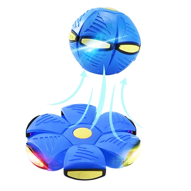 Літаючий м'яч трансформер Phlat ball Blue Синій з led-підсвіткою 6 кольорів