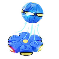 Літаючий м'яч трансформер Phlat ball Blue Синій з led-підсвіткою 6 кольорів