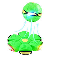 Літаючий м'яч трансформер Phlat ball Green Зелений з led-підсвіткою 6 кольорів