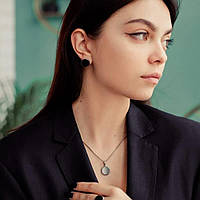 Срібні сережки Шик із оніксом