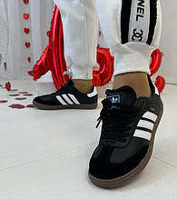 Кросівки Adidas Samba шкіряні чорні 36-41 розміри AD0091