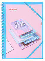 Папка 20 файлів А4 Pastel пластик на пружині з гумкою S20 Tranbo