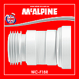 Труба розтяжна для унітазу гофра 180-230 мм з ущільнювачем WC-F18R McALPINE, фото 6