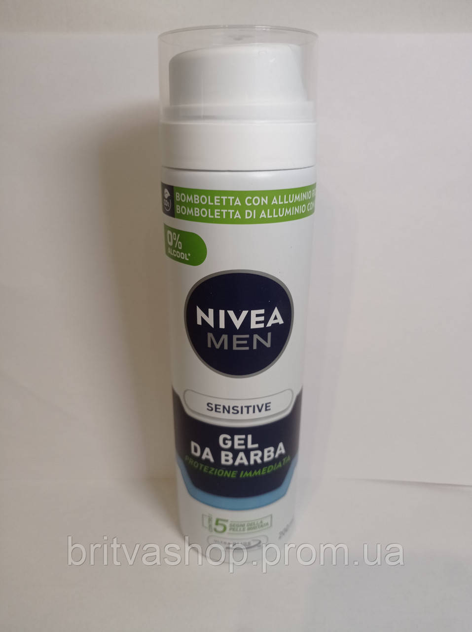 Гель для гоління NIVEA MEN Заспокійливий для чутливої шкіри, без спирту, 200 мл