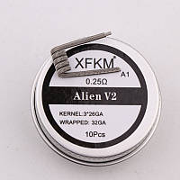 Комплект спиралей XFKM Alien V2 A1 0.25 Ом (AJ_0XFa07) AM, код: 1291405