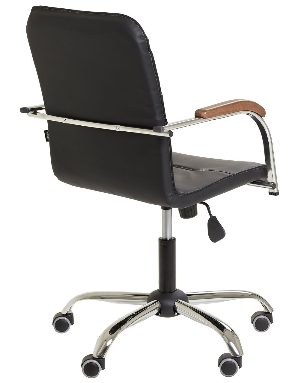 Офисные кресла из экокожи Самба-RC Хром орех Nappa 01 без канта на колесиках с деревянными подлокотниками AMF - фото 4 - id-p2110188096