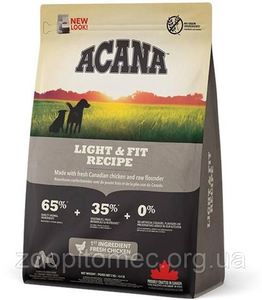 Корм Acana (Акана) Heritage Adult Light Fit для дорослих собак з надмірною вагою, 11,4 кг