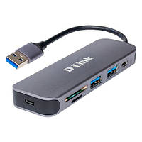 USB-концентратор D-Link DUB-1325 2xUSB3.0 1xUSB Type-C 1xSD 1xmicroSD USB3.0 серый
