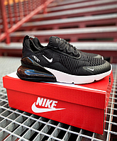 Кроссовки мужские Nike Air Max 270 black/white черно-белые Найк Аир Макс весна-осень лето сетка