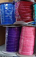 Тасьма велюрова 1 см кольорова (1моток-20 метрів)