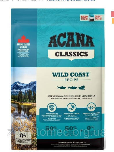Корм ACANA (Акана) CLASSICS WILD COAST для собак всіх порід на всіх стадіях життя 11,4 кг