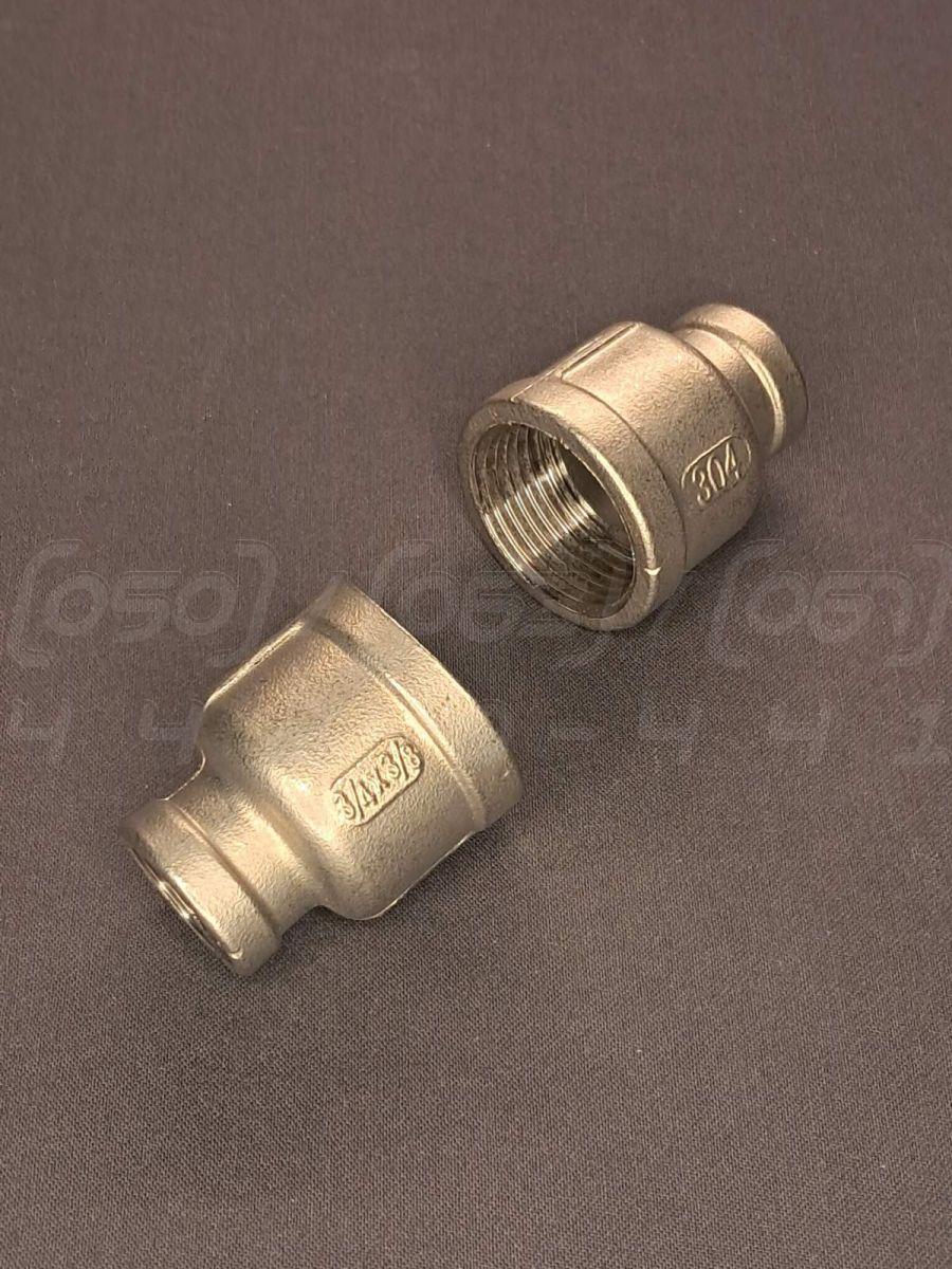 Муфта перехідна різьбова нержавіюча DN20х10 (3/4"х3/8"), н/ж сталь AISI304, Class 150, різьба BSPP, фото 1