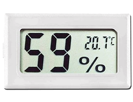 Термометр-гігрометр цифровий, прямокутний білий
