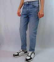 Мужские джинсы МОМ голубые джинсы укороченные широкие 30