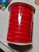 Тасьма оксамитова 1 см червона (1 паковання-50ярд)