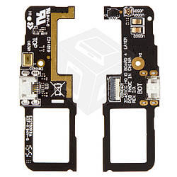 Шлейф для Asus ZenFone C (ZC451CG), конектора заряджання, мікрофона, з компонентами, оригінал