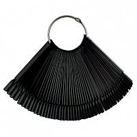 Типси-зразки для гель лаку, дизайну, втирок 50шт на кільці, колір чорний