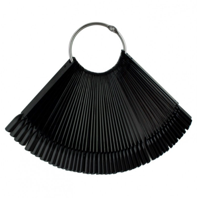 Типси-зразки для гель лаку, дизайну, втирок 50шт на кільці, колір чорний