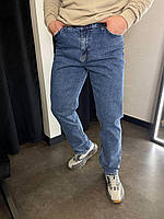 Мужские джинсы МОМ (синие) удобные свободная посадка комфортные джинсовые брюки без потертостей А6303-2179-RG