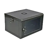 6U Шкаф 19" , 600x500x373мм (Ш*Г*В), эконом, акриловое стекло, черный