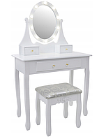 Стол косметический с табуретом FUNFIT White LED (2784) туалетный столик Б5277-5