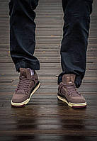 Мужские кожаные кроссовки с стеганой подкладкой Air Jordan Retro 4 A Ma Maniere Violet Ore Коричневый