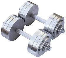 Гантелі 2 по 22 кг розбірні метал (металеві гантелі розбірні наборні набірні для будинку металеві) R_R_02