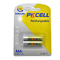 Акумулятор PKCELL 1.2V AAA 600mAh NiMH Rechargeable Battery, 2 штуки в блістері ціна за блістер, Q12