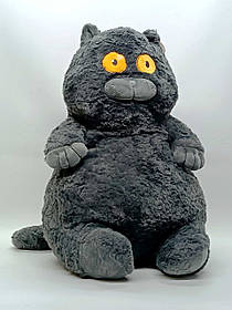 М'яка іграшка-подушка Shantou "Товстий Кіт" чорний K15215-2