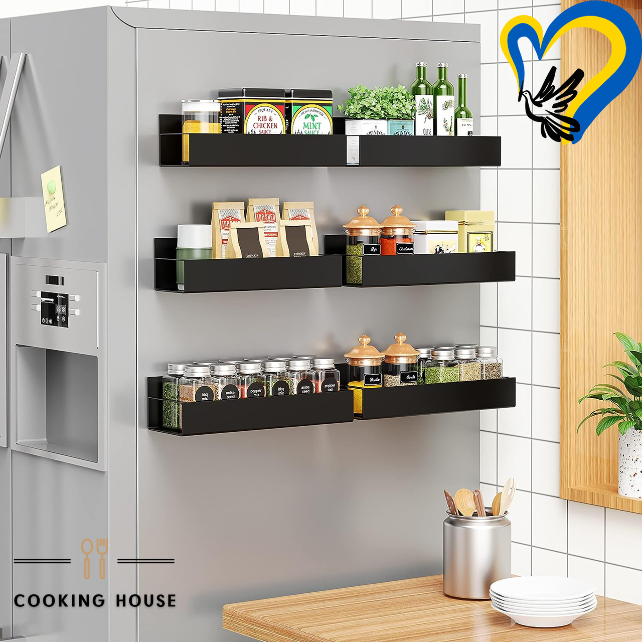 Набір із 6 підвісних магнітних поличок Cooking House