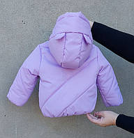 Детская демисезонная куртка для девочки от 1 года весна/ осень, весенняя деми курточка с капюшоном и ушками