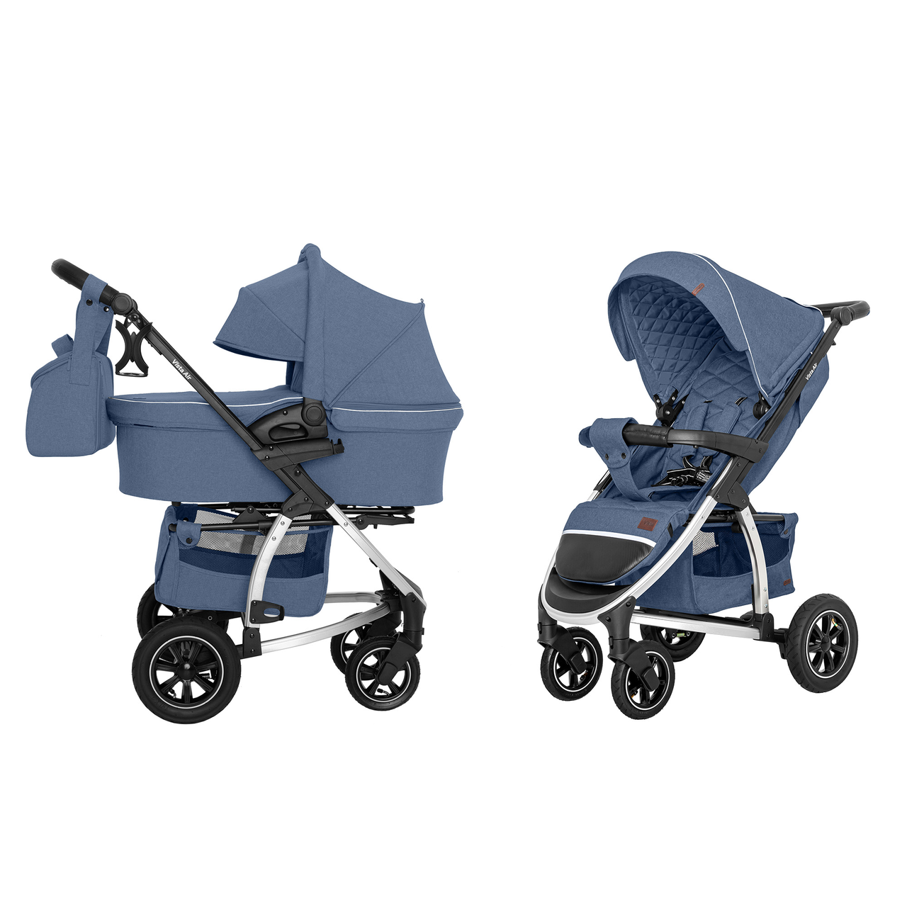 Коляска універсальна 2 в 1, візочок CARRELLO Vista CRL-6506 (2in1) Denim Blue, синя, Карелло Віста