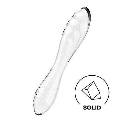 Скляний ділдо для подвійного задоволення прозорий Satisfyer Dazzling Crystal 1 Talla